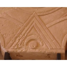 Capital decorated with a palmette motif, crescent on disc